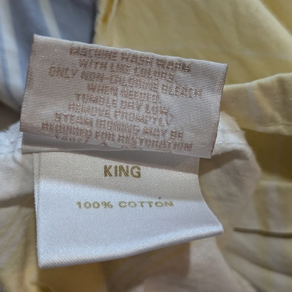 90s Eddie Bauer Duvet Cover King Plaid Yellow Blue White Cottagecore Preppy